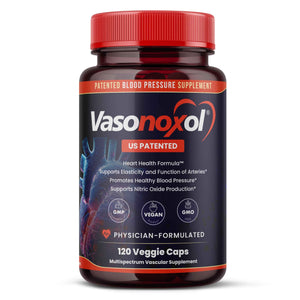 Vasonoxol U.S. Patented Nitric Oxide Supplement for Blood Pressure Support 2880mg - Physician Formulated Vascular Health Formula with L-Arginine & L-Citrulline - Vegan, Non-GMO (120 Capsules)