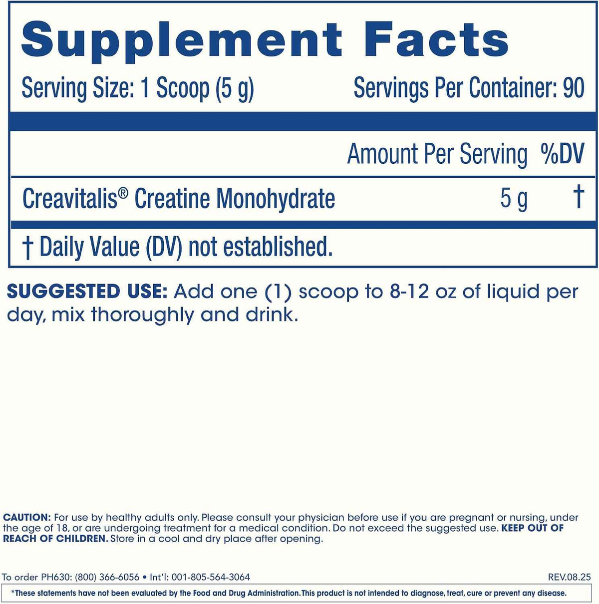 ProHealth Longevity Micronized Creatine. Pharmaceutical Grade Creatine Monohydrate is Easier on Kidneys. Supports Brain Function and Muscle Growth as You Age. 5 g/Serving, 90 Servings, 3 Month Supply