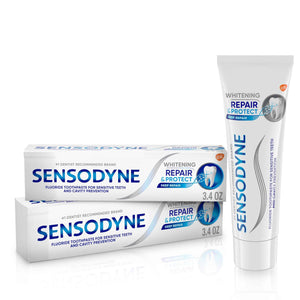 Sensodyne Repair and Protect Whitening Toothpaste, Toothpaste for Sensitive Teeth and Cavity Prevention, 3.4 oz (Pack of 2)