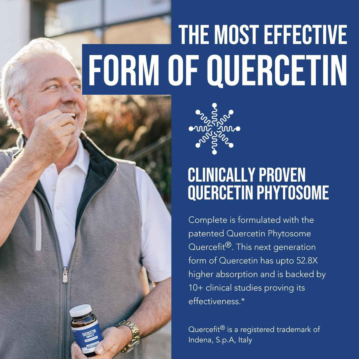 Quercetin Complete Quercetin Phytosome with 50X Higher Absorption - Most Effective Form of Quercetin - Enhanced with Bromelain, Zinc & Vitamin C (60 Capsules)
