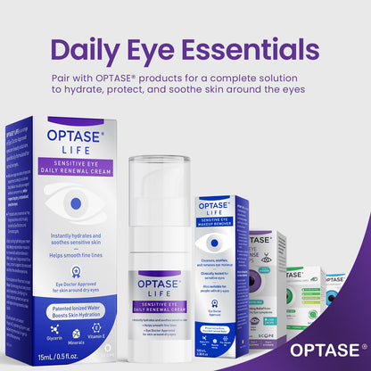Optase LIFE Sensitive Eye Daily Renewal Cream (15ml) – Preservative-Free Hydrating Eye Cream for Dry & Sensitive Eyes | Dermatologist & Eye Doctor Approved