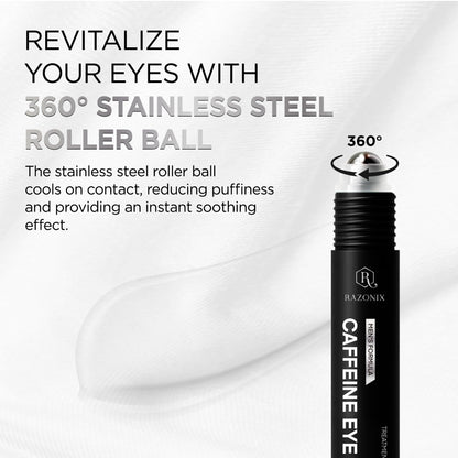 RAZONIX Eye Bags Treatment for Men - Caffeine Eye Roller (Medium)