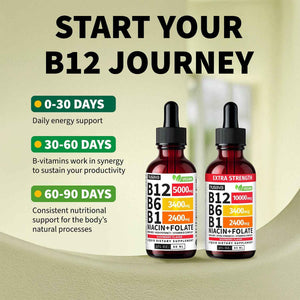 (2 Pack) Extra Strength Liquid Vitamin B12 Sublingual Vitamin B Complex - B12 Drops 10000mcg - Methylcobalamin for Energy, Brain, and Heart Support, Raspberry Flavor, Non GMO, 2 Fl Oz (80 Servings)