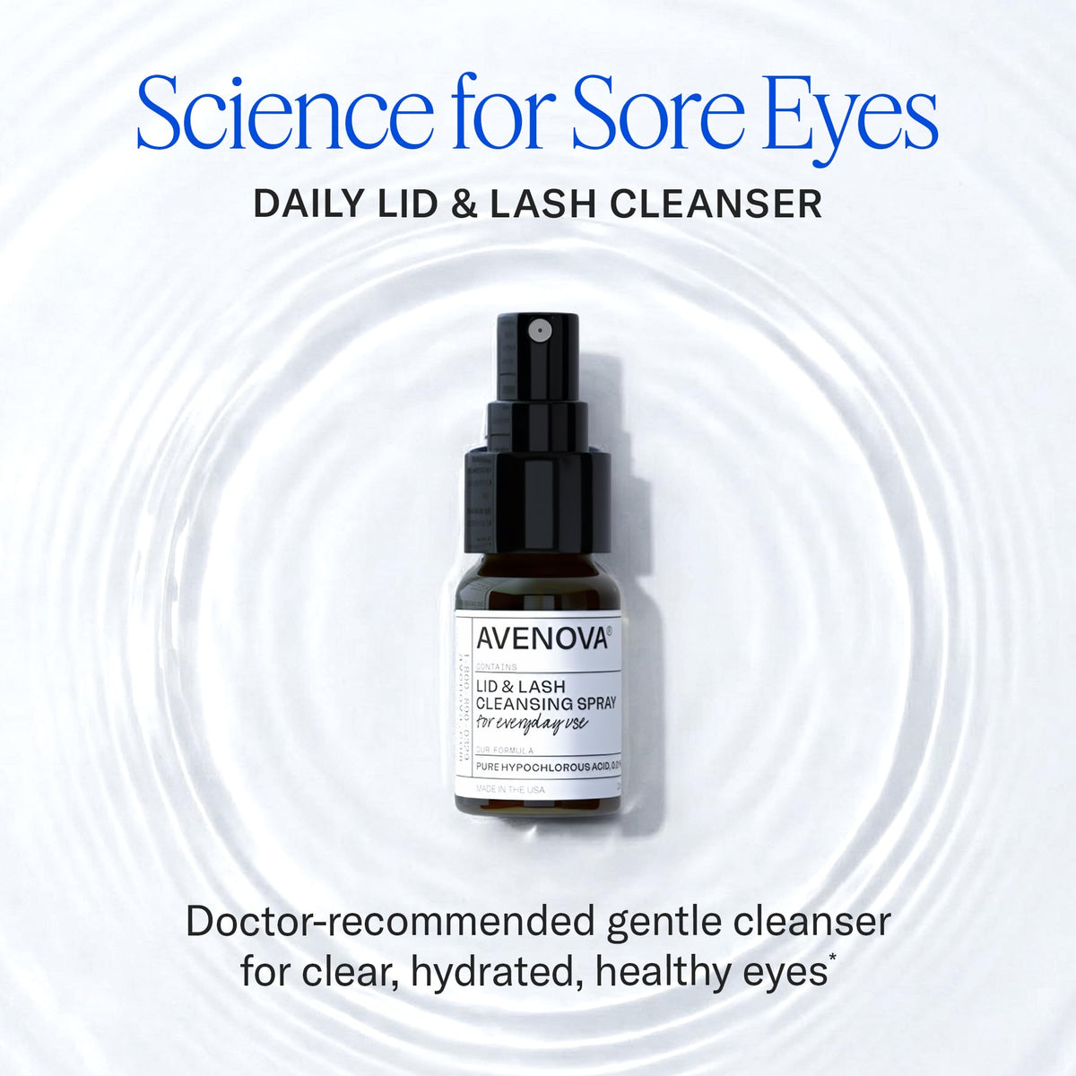 Avenova Eyelid Spray Cleanser for Lid & Lash, 20 ml (3-Pack)