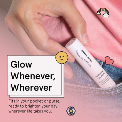 grace & stella Retinol & Caffeine Eye Brightener Balm Stick (3.5g) - Travel-Size Anti-Aging Treatment for Dark Circles, Puffiness & Wrinkles | Vegan Eye Cream Stick