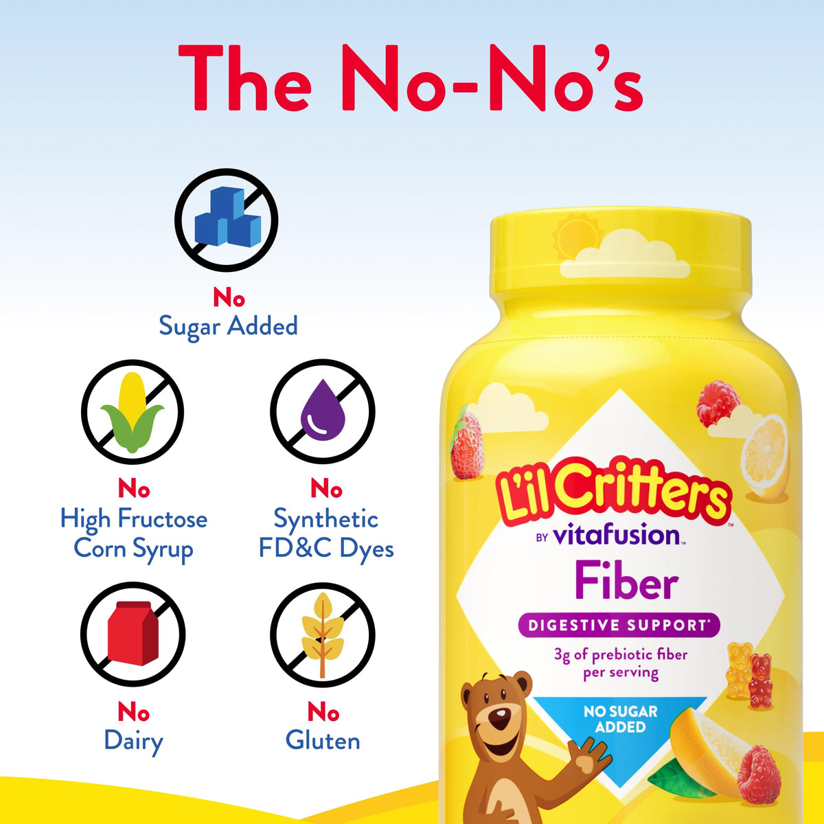 L'il Critters Kids Fiber Gummy Bears Supplement, 90 Count