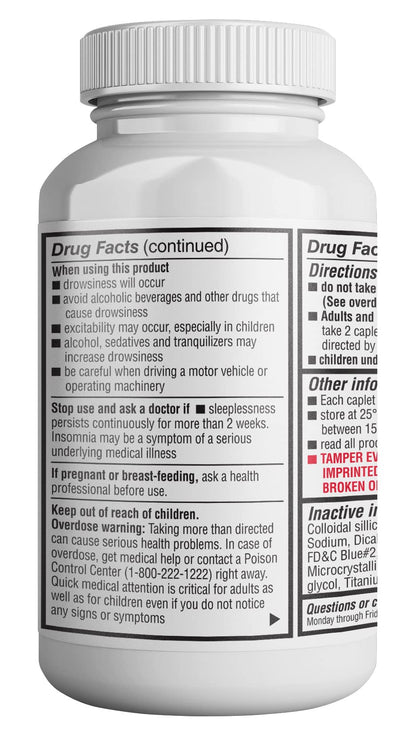 HealthPharma Nighttime Sleep-Aid, Diphenhydramine HCL Caplets, 25 mg (Blue), 600 Count