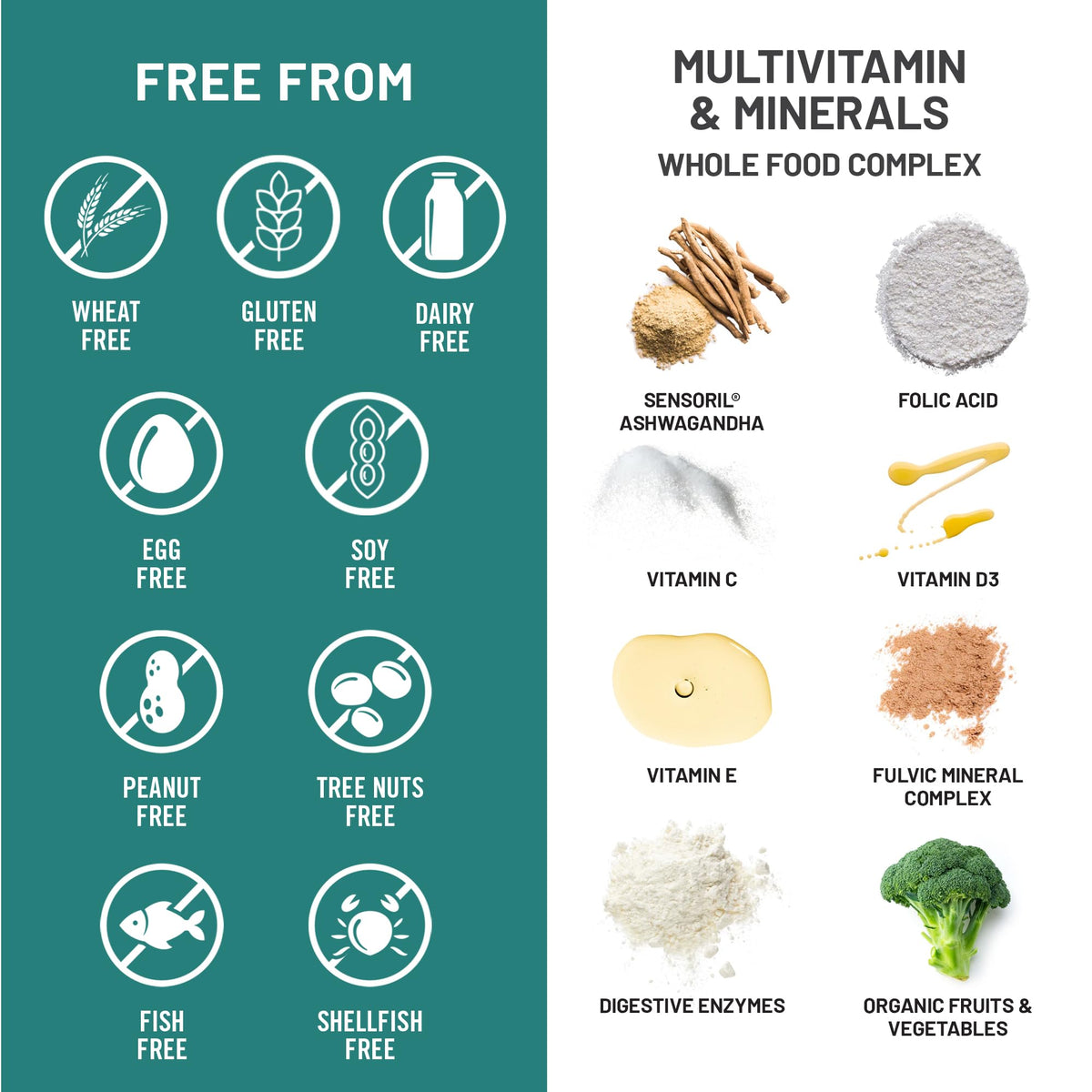 NatureWise Multivitamin for Men + Stress Support + Fulvic Ionic Minerals + Probiotics for Immunity, Male Health, Digestion + Whole Organic Foods - Vegetarian, Non-GMO - 60 Capsules[1-Month Supply]