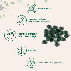 Micro Ingredients Organic Chlorella Spirulina 3000mg Tablets & Vitamin D3 5000iu + K2 100mcg Bundle 2 Pack - Cracked Cell Wall, Rich in Vegan Protein & Chlorophyll - Essential Sunshine Vitamins