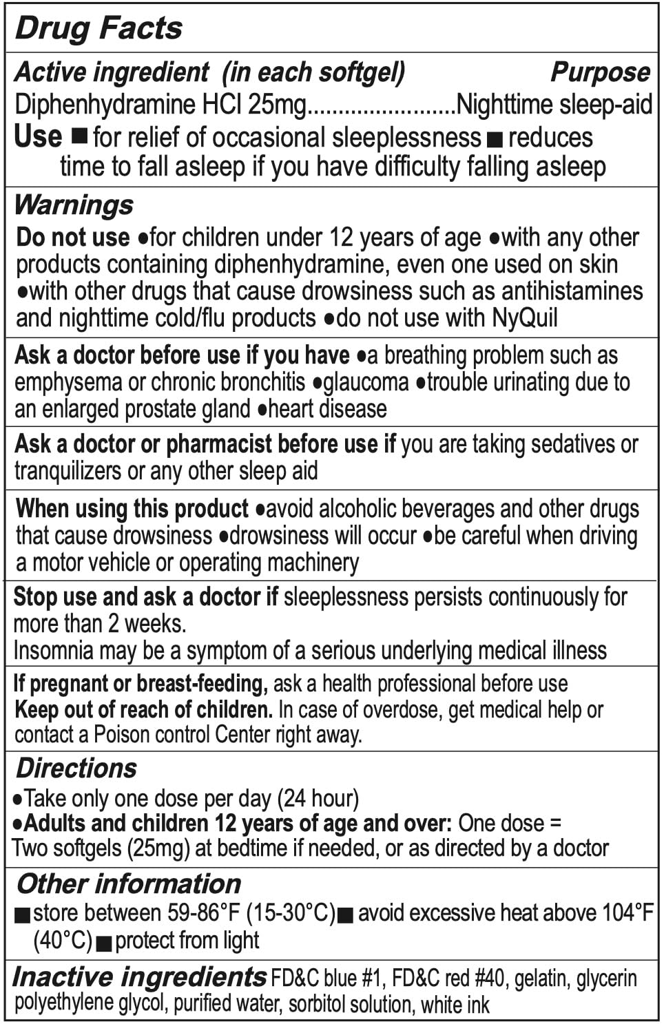 RXZELL Sleep Aid, Diphenhydramine HCl 25mg, 220 Softgels - Fall Asleep Faster, Deeper Restful Sleeping, Non Habit-Forming