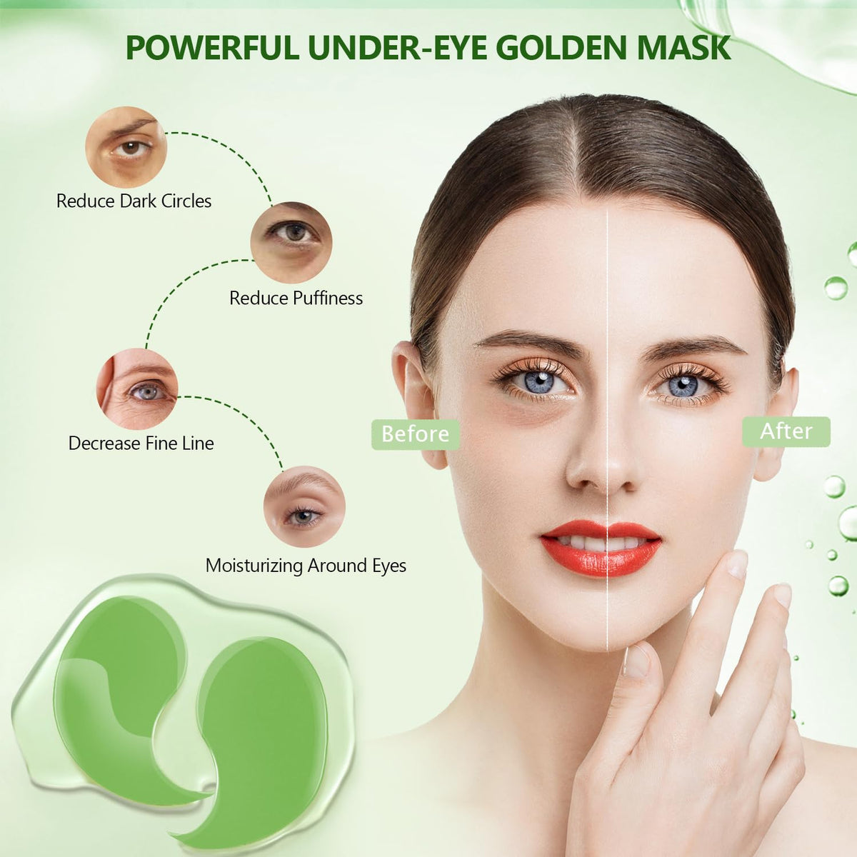 Yargkos Green Tea Collagen Under Eye Patches - 60 Pcs (30 Pairs)