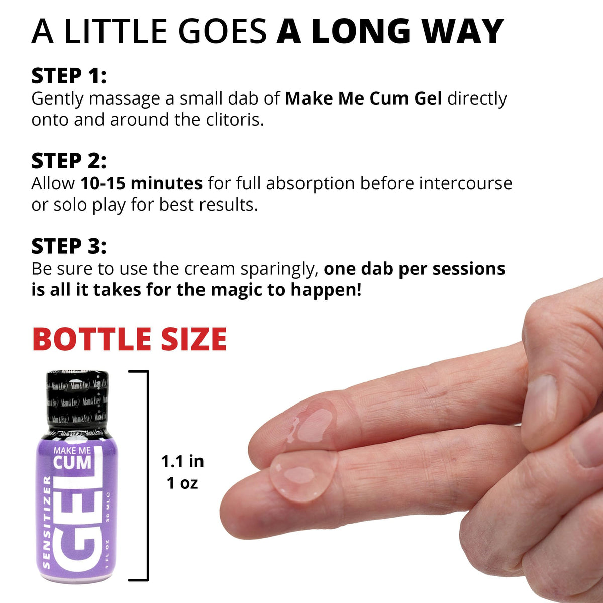 Adam & Eve Make Me Cum Water Based Clitoral Sensitizer Clear Gel - Personal Sexual Lubricant for Women - Increases Sensitivity for Stronger Orgasm - Lube for Sex and Masturbation - Clear 1 oz.
