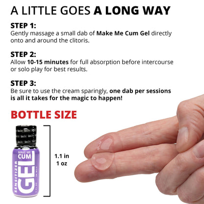 Adam & Eve Make Me Cum Water Based Clitoral Sensitizer Clear Gel - Personal Sexual Lubricant for Women - Increases Sensitivity for Stronger Orgasm - Lube for Sex and Masturbation - Clear 1 oz.
