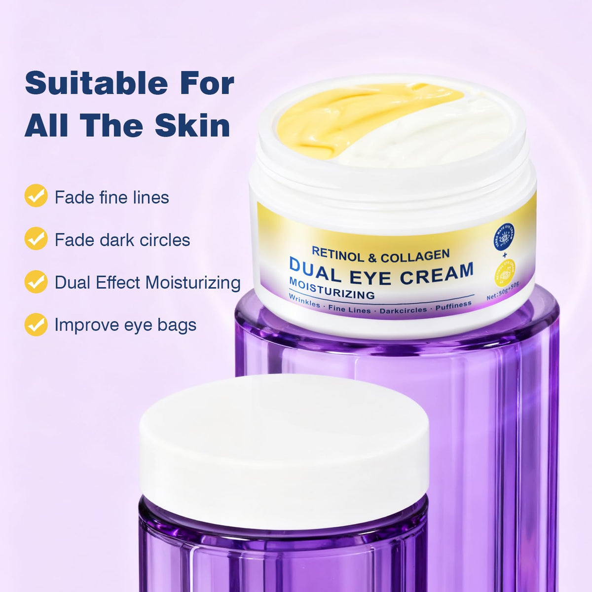 2in1 Dual Eye Cream – Retinol, Caffeine & Yerba Mate Complex