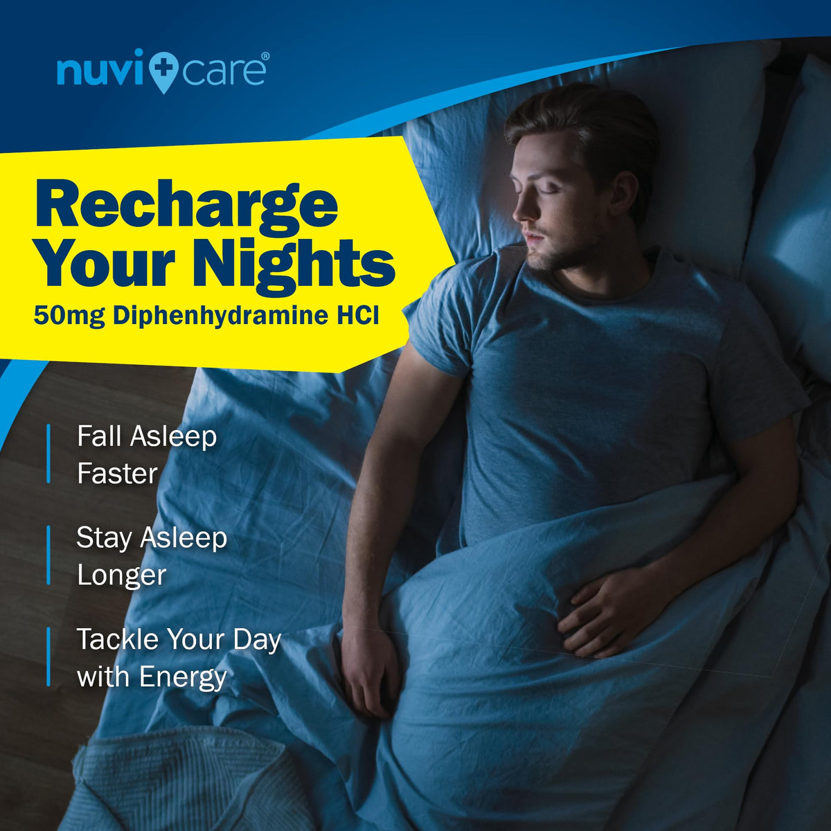 NUVICARE Diphenhydramine 50mg Max Strength SleepAid, 100 Count