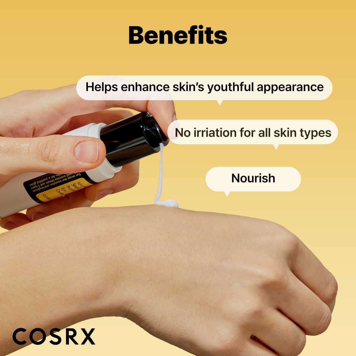 COSRX Advanced Snail Peptide Eye Cream (25ml / 0.84 fl.oz) – 73.7% Snail Mucin & Niacinamide for Dark Circles, Puffiness & Anti-Aging