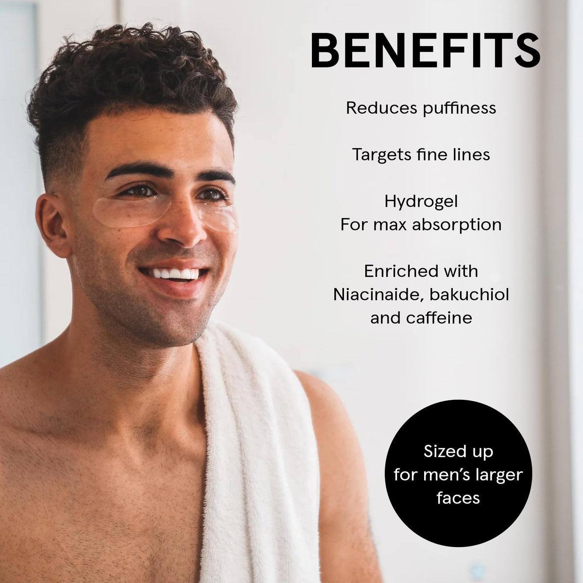 BRO MASK Under Eye Patches for Men - Hydrogel (12 Pairs Total)