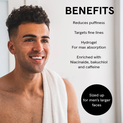 BRO MASK Under Eye Patches for Men - Hydrogel (12 Pairs Total)