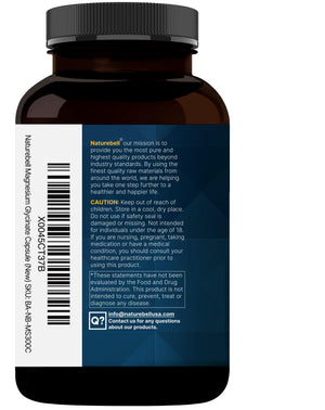 Pure Magnesium Glycinate for Sleep, 200mg with Valerian Root, 300 Capsules | 100% Chelated & Purified Mineral Supplement – Ultra High Absorption – Non-GMO, Gluten Free NatureBellBuy Supplements Australia