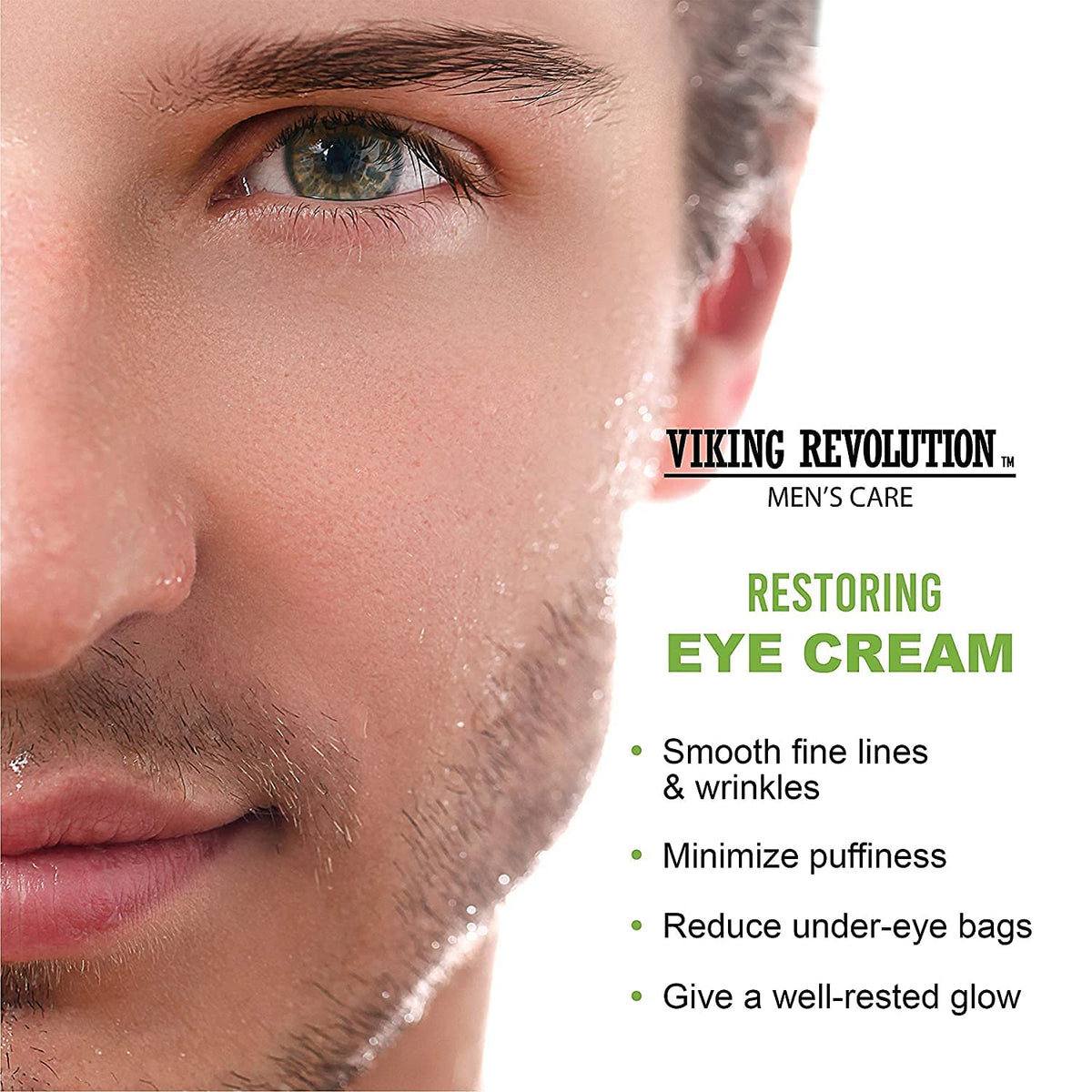 Viking Revolution Natural Eye Cream for Men - Anti-Aging (Pack of 2)