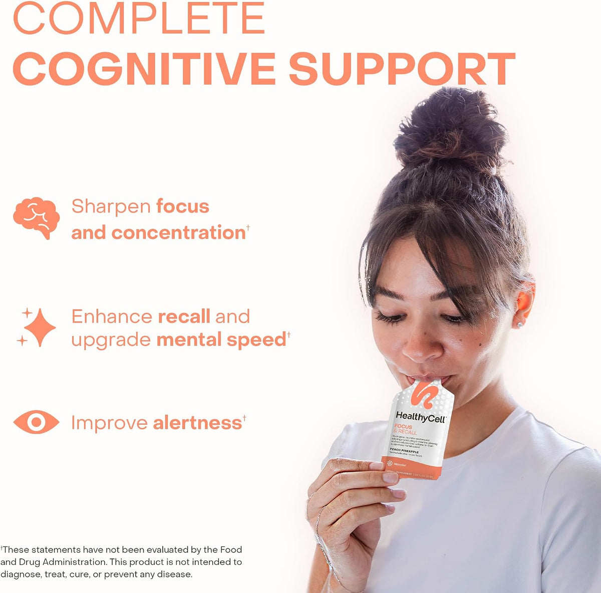 Healthycell Focus & Recall Brain + Immune Super Boost Bundle - Focus & Recall Brain Supplement + Immune Super Boost - Supports memory, concentration, immunity & overall wellness