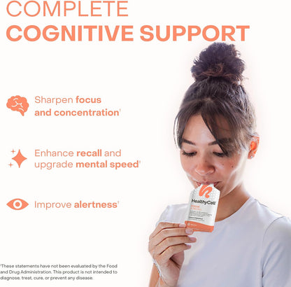 Healthycell Focus & Recall Brain + Immune Super Boost Bundle - Focus & Recall Brain Supplement + Immune Super Boost - Supports memory, concentration, immunity & overall wellness