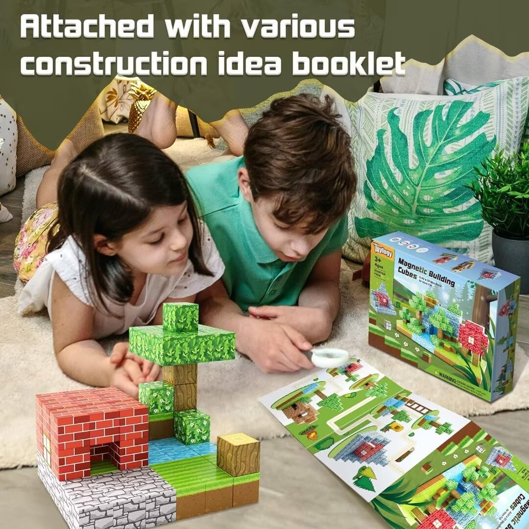 Magnetic Blocks 1 inch Magnetic Building Blocks for Kids Age 3-5 5-7 6-8