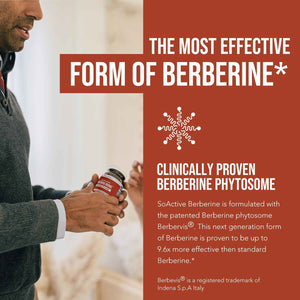 SoActive Berberine 550mg: 9.6X Higher Absorption, Clinically Studied, Optimized Phytosome - Supports Metabolism & AMPK Activation - Non-GMO, Soy-Free - Clinically Validated Dose - 60 Servings