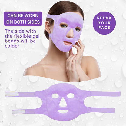 ZNÖCUETÖD Full Face Ice Mask – Gel Hot & Cold Compress for Post-Surgery Recovery, Dental Work, Facelift & Laser Treatment | Reduces Swelling & Migraines