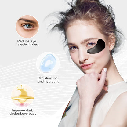 Permotary Crystal Collagen Eye Pads - Detox & Repair Black (30 Pairs)