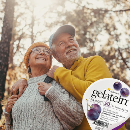 Medtrition Gelatein Grape - High Protein, Sugar Free Gelatin with 20 grams of protein | Ideal for clear liquid diets, swallowing difficulties, bariatric, dialysis and oncology (12 Pack)