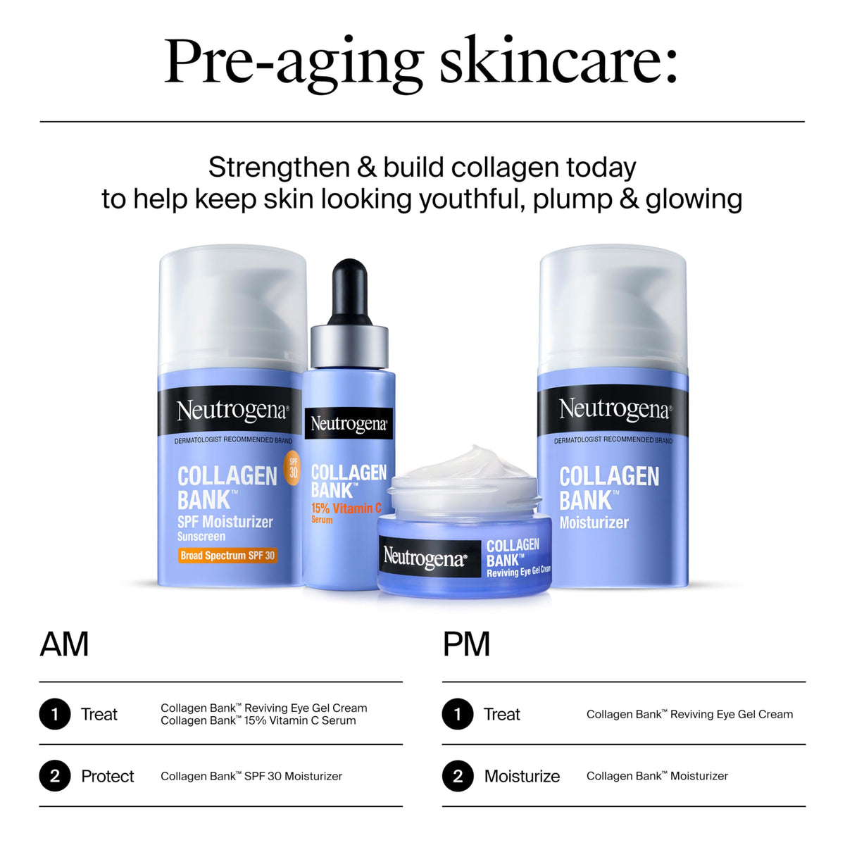 Neutrogena Collagen Bank Reviving Eye Cream (0.5 oz) - Fragrance-Free Under Eye Treatment with Peptides to Preserve Collagen