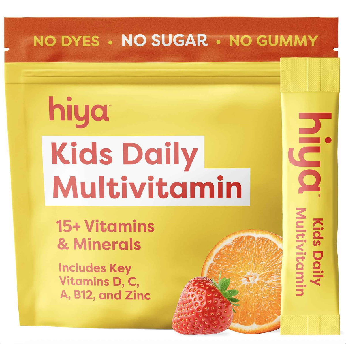 Hiya Kids Multivitamin - 15+ Essential Vitamins & Minerals with Fruits & Veggies for Ages 2+, Supports Growth, Development & Immune