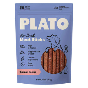 Plato Meat Sticks Salmon Dog - 10 oz