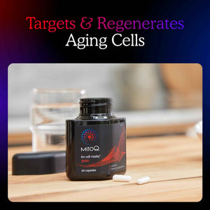 MitoQ Pure Advanced Mitochondria Supplement Superior Bioavailability to CoQ10 - Reduces Free Radical Damage for Healthy Aging, Metabolism, Heart Health, Energy, Strength & Mobility