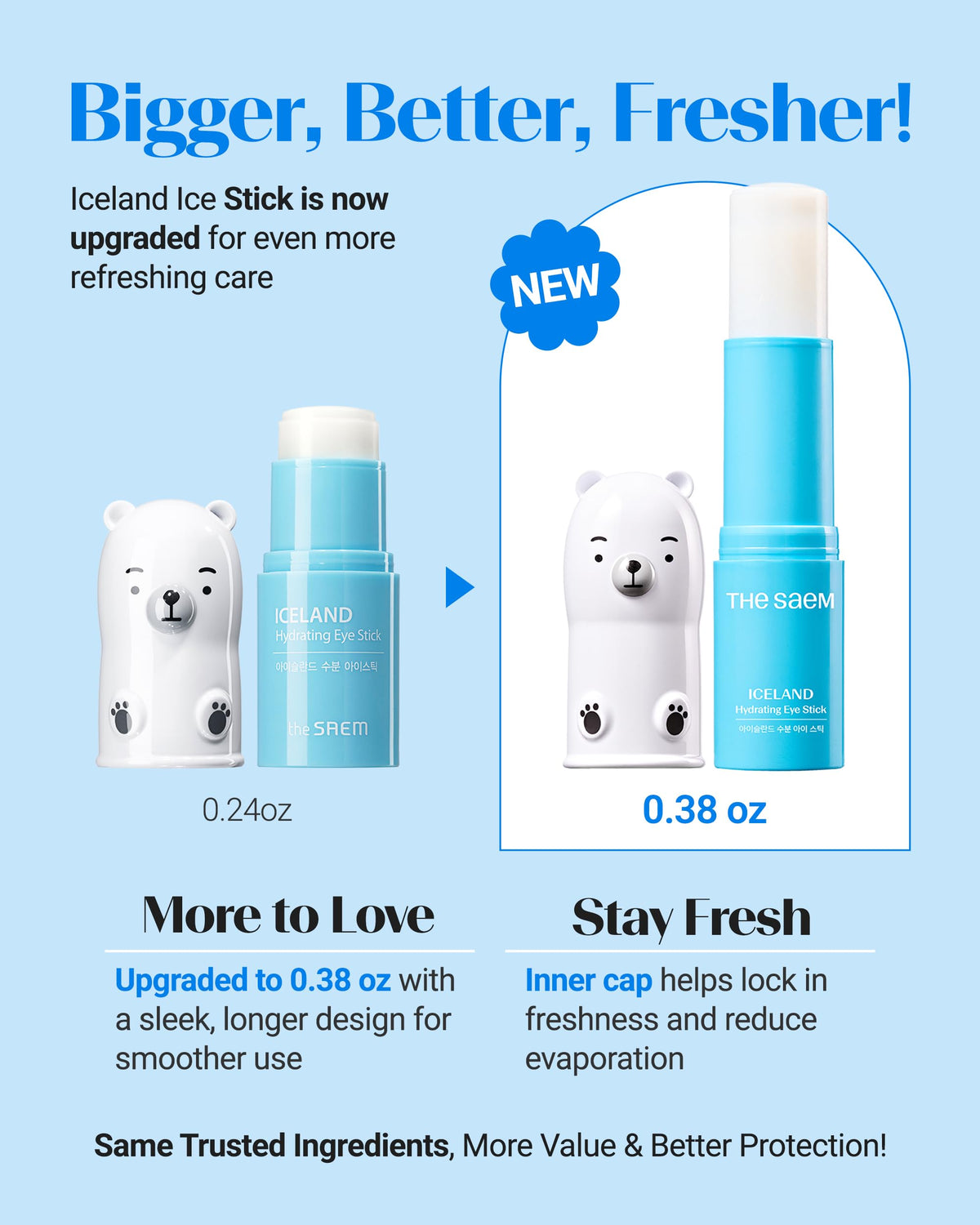 theSAEM Iceland Hydrating Eye Stick - Instant Cooling & Brightening (0.38 oz)