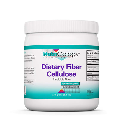 Nutricology Dietary Fiber Cellulose Powder - 250 g Insoluble Non-Fermentable Fiber - Microcrystalline Cellulose Supplement - Digestion & Bowel Motility Support - 125 Servings - 250 g