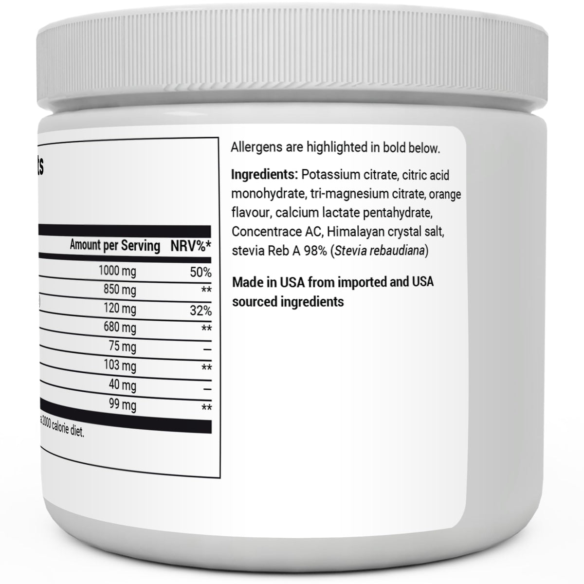 Dr. Berg Electrolyte Powder - Electrolyte Drink Supplements with 1000mg Potassium