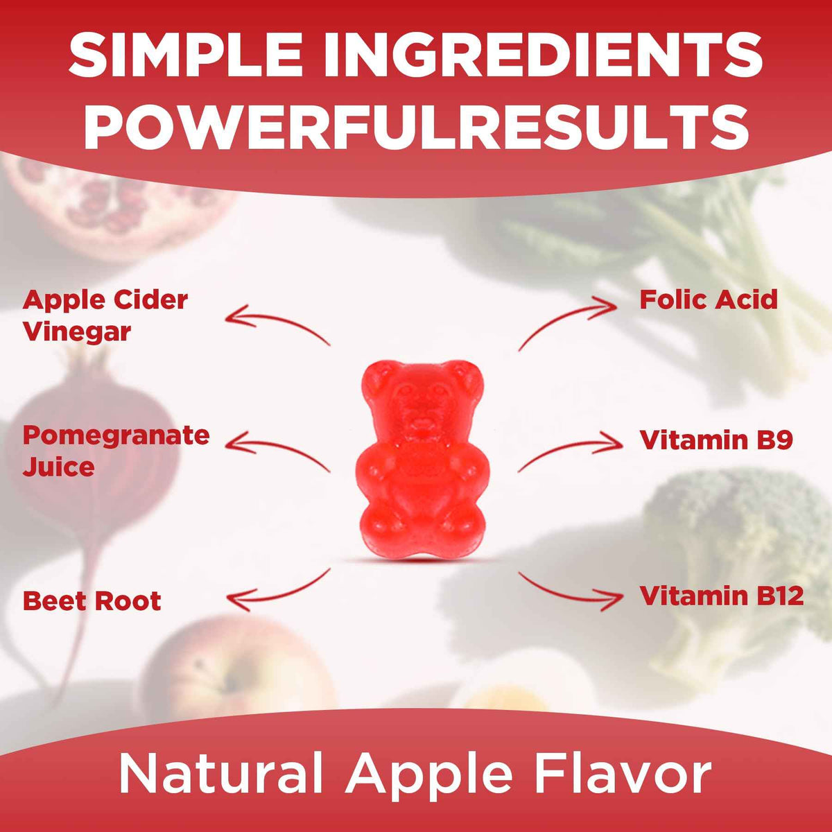 Feelherbs Metabolism Gummies for Women and Men Digestion & Energy, 60 Count Apple Cider Vinegar Gummies with Vitamin B12 & Beet Root, Chewable Keto ACV Vitamin for Metabolism & Detox Cleanse