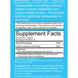 Benagene Oxaloacetate Supplement - Supports Cellular Energy, Healthy Metabolism, & Body Regulation - Thermally Stabilized with Vitamin C - Non-GMO & Vegan - Once Daily (90 Servings) BenageneBuy Supplements Australia