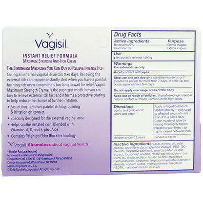 Vagisil Maximum Strength Anti-Itch Creme 1 oz (Pack of 9)