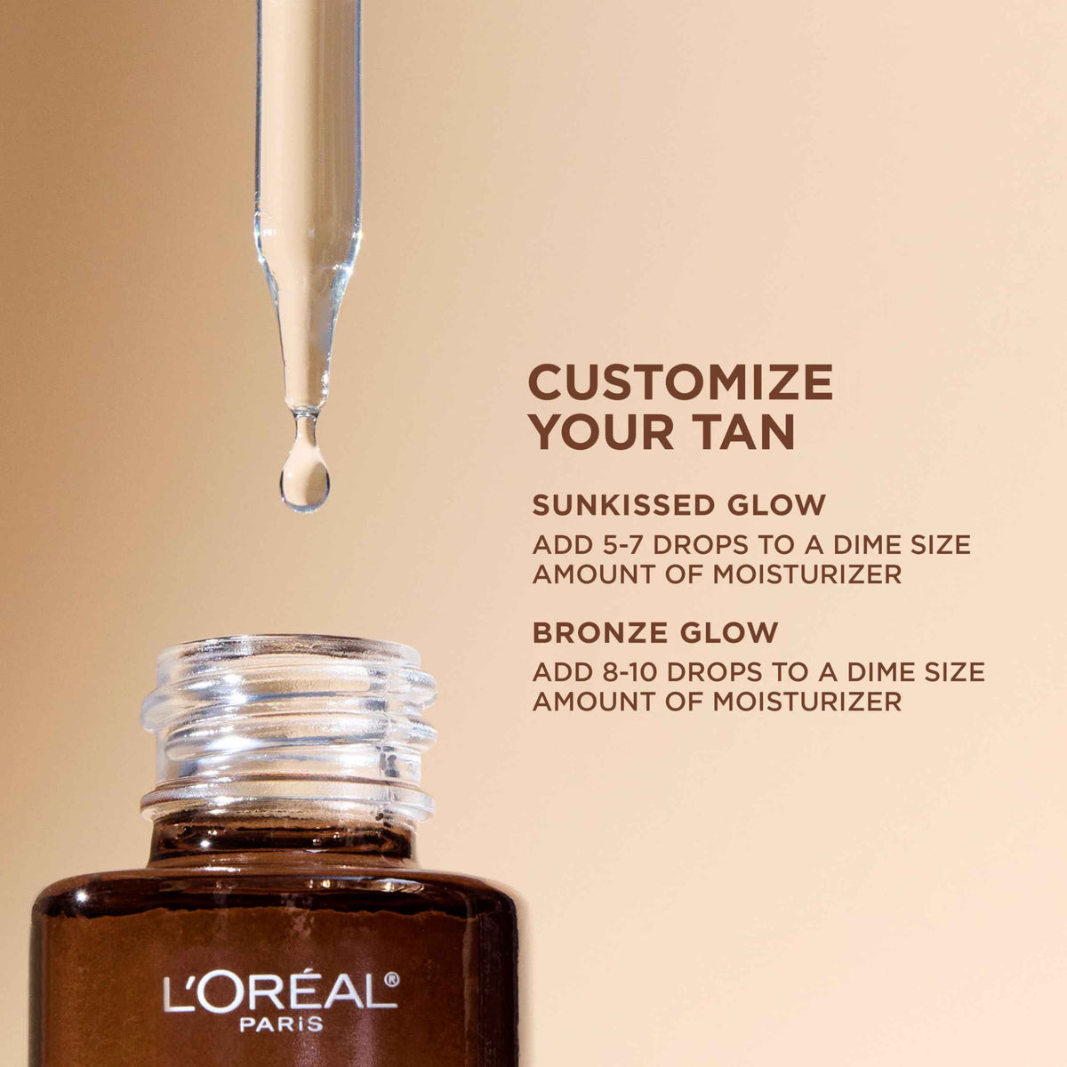 L'Oreal Paris Sublime Bronze Self Tanning Facial Drops with Hyaluronic Acid, Gradual Tan, Fragrance-Free, 1 fl. Oz