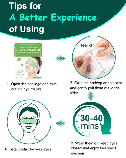 16-Pack Steam Eye Masks for Dry Eyes – Self-Heating Warm Compress for Eye Fatigue & Puffiness | Disposable Travel Essentials | Unscented Spa Relaxation Gift Set