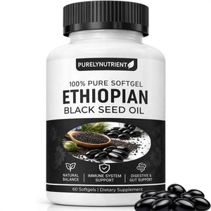 TUVAAZ PURELYNUTRIENT Ethiopian Black Seed Oil Capsules with 4.64% Thymoquinone, Immune Support & Digestion & Energy Booster