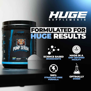 Pump Serum Non Stim Pre-Workout - Fully Loaded Stimulant Free Pre Workout for Extreme Pumps, Vascularity & Muscle Fullness, with L-Citrulline, HydroPrime & Nitrates, Blue Razz, 40 Servings