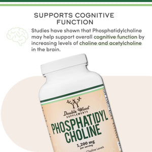 Phosphatidylcholine 1,200mg - 210 Softgels - Enhanced Version of Soy Lecithin (Choline Supplements) - Non-GMO and Gluten Free to Support Brain Health by Double Wood