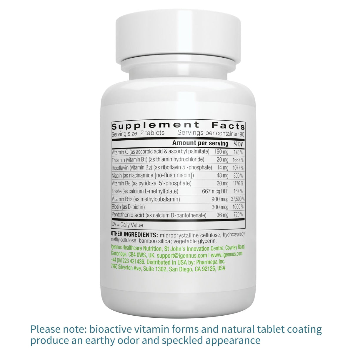 Igennus High Absorption Super B-Complex Methylated & Active B Vitamins - Sustained Release, Clean Label, Energy, Mood & Cognitive Performance, Methylfolate & Methyl B12, Lab Verified, 60 Tablets