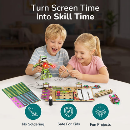 Smartivity Electro Play Lab for Kids | 8+ Circuit Experiments + Build Electric Robot Volt-E with Light & Sound | DIY Electricity STEM Kit | Birthday Gift Boys & Girls 8 9 10 11 12 13 14