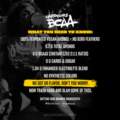 Mutant Hardcore BCAA - Pre, Intra or Post Workout - BCAA Next Level branched-Chain Amino Acids Supplement - Hydration + Recovery - 30 Serving - Blue Raspberry