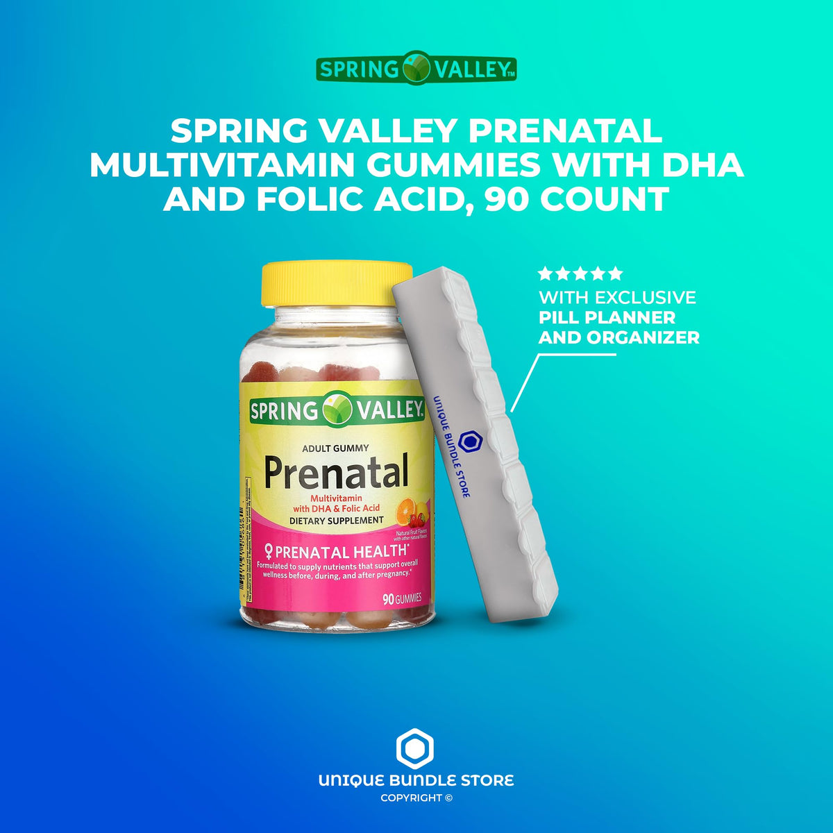 Spring Valley, Prenatal Vitamins Gummies, 90 Count with DHA and Folic Acid